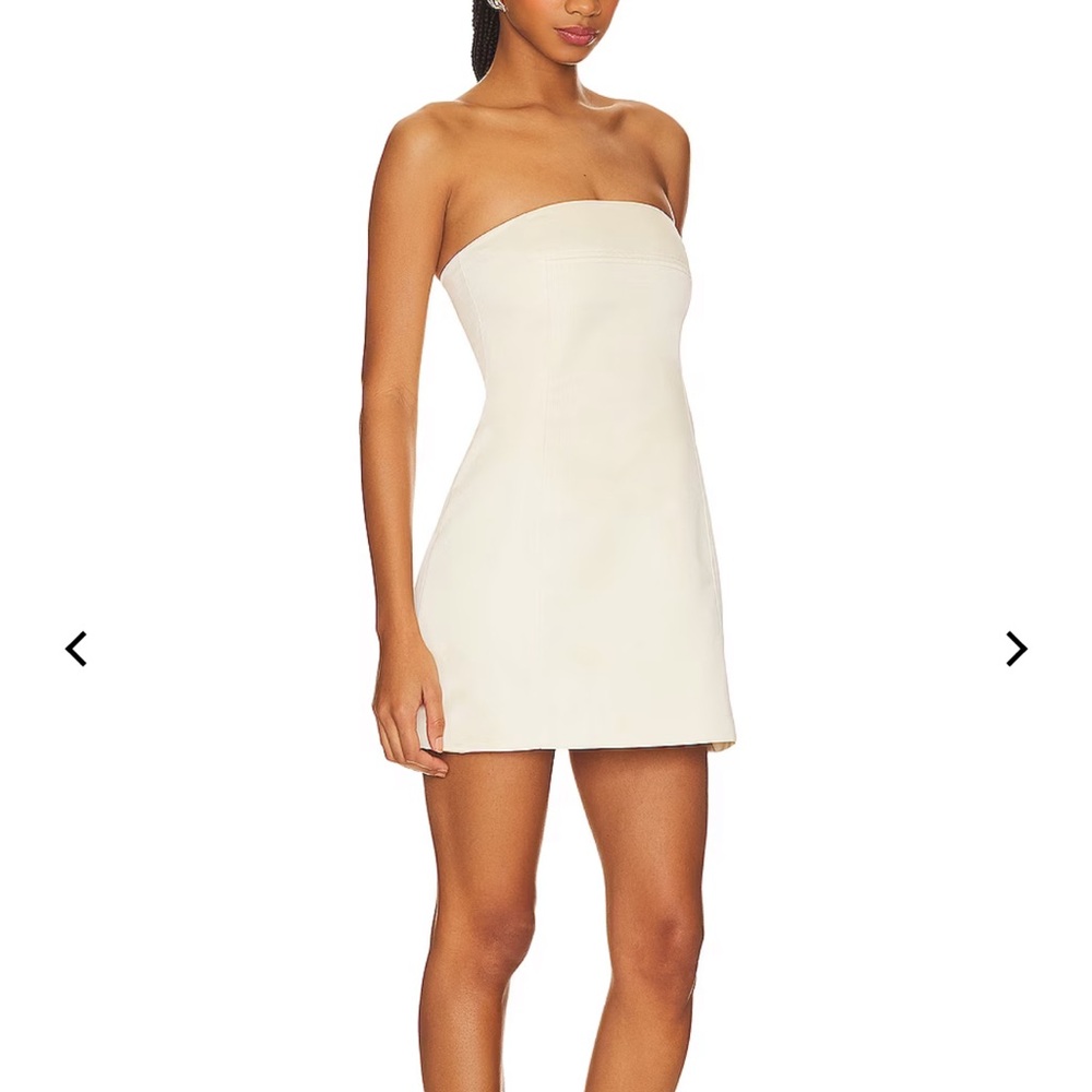 WeWoreWhat Size 2 NWT Strapless Peplum Mini Dress in Ecru Cream Ivory